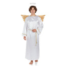 Disfraz de ángel para adulto con túnica blanca, alas y halo, ideal para Carnaval o Navidad