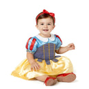 Disfraz de Blancanieves para bebé con vestido amarillo y cinta roja para la cabeza