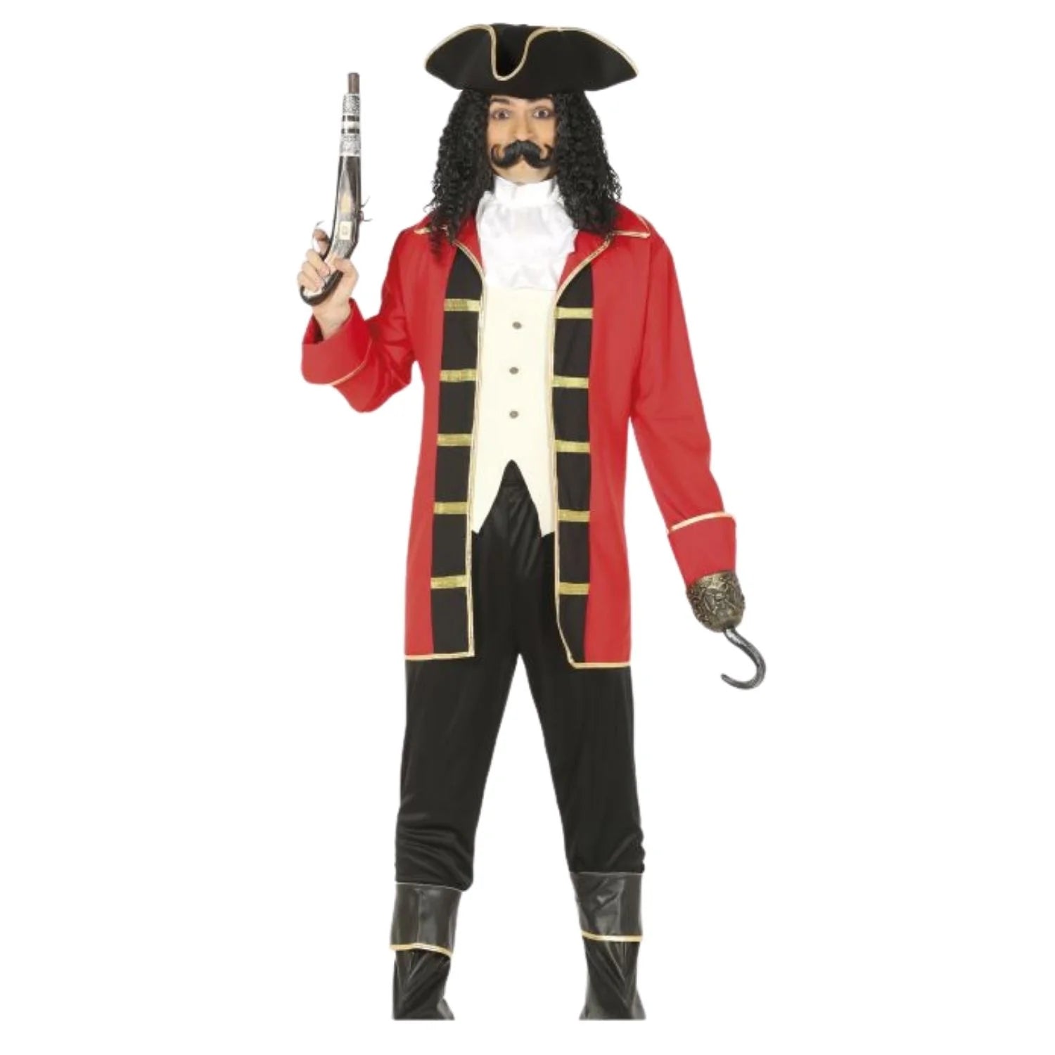 Disfraz de capitán pirata adulto con chaqueta y gorro
