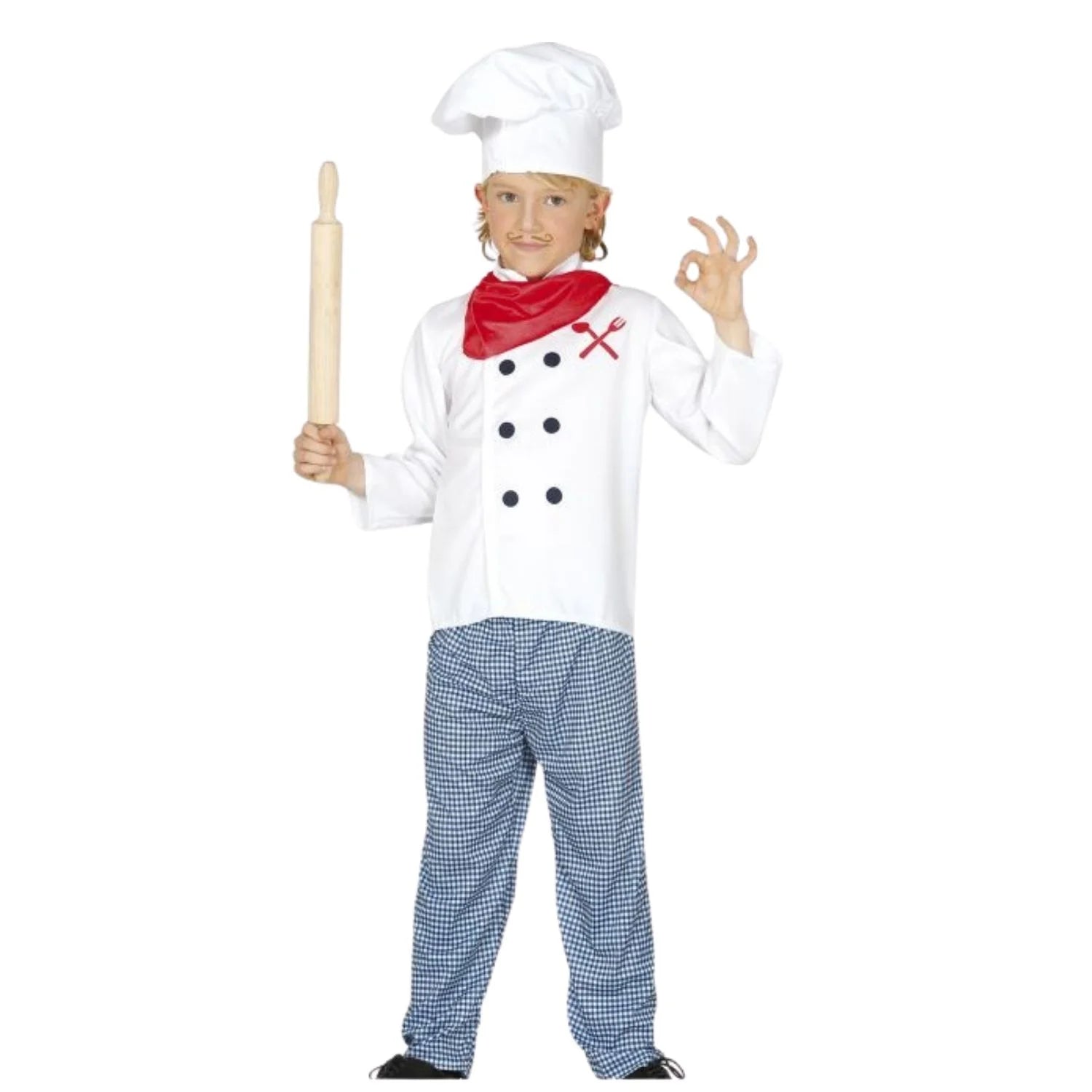 Disfraz de cocinero infantil con chaqueta gorro y pañuelo
