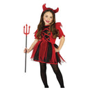 Disfraz de diablilla para niña con vestido y diadema