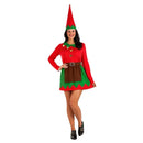 Disfraz de elfa para mujer rojo y verde para Navidad