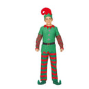 Disfraz de elfo para niño con gorro camiseta cinturón y pantalón para Navidad