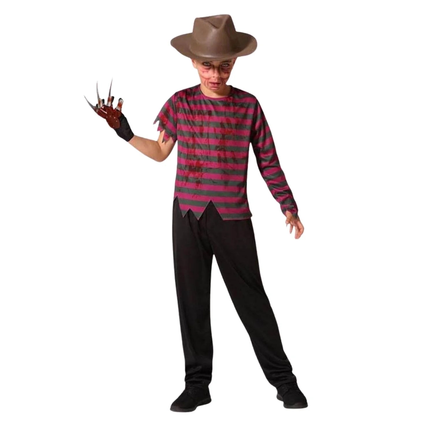 Disfraz de Freddy Krueger para infantil con camiseta y pantalón
