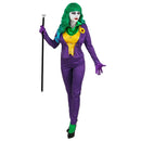 Disfraz de Joker para mujer con traje morado y guantes
