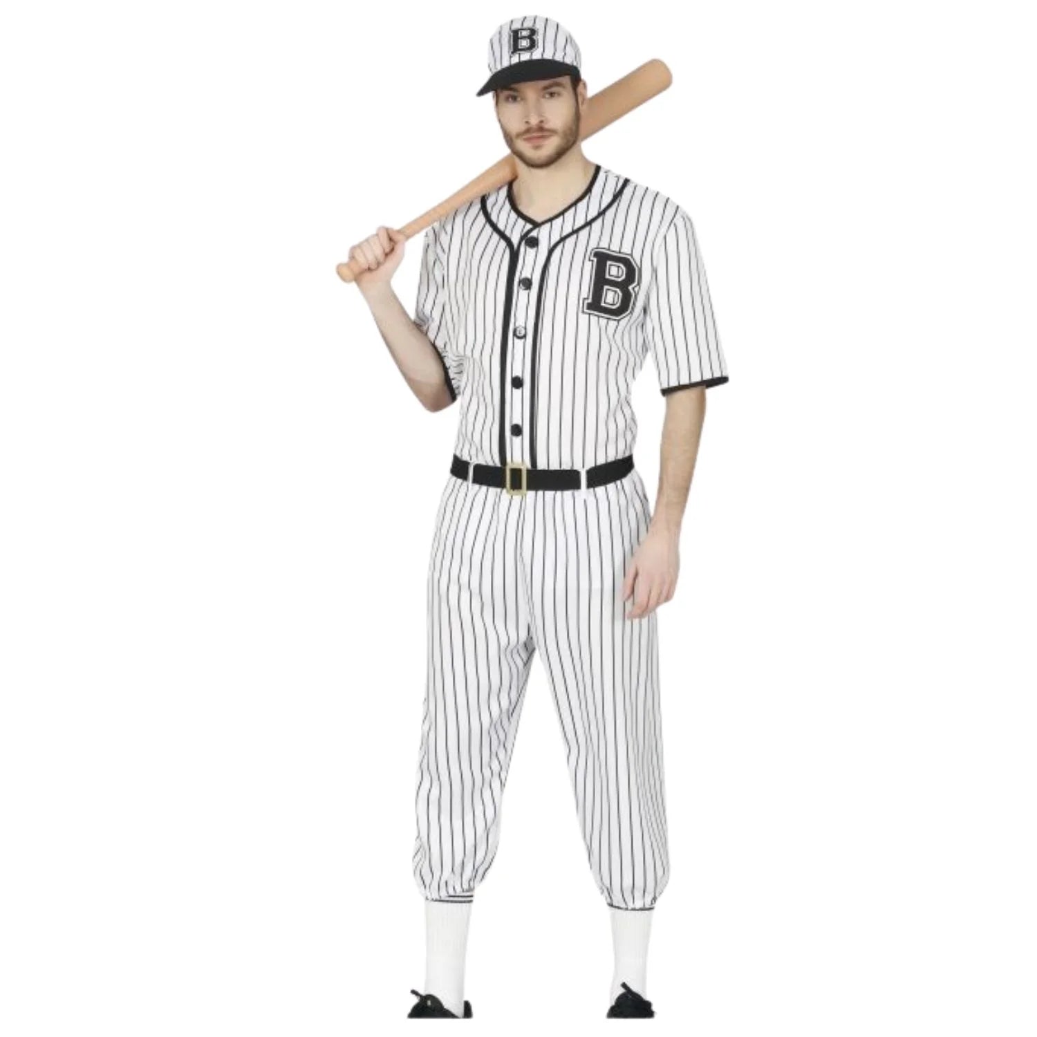 Disfraz jugador beisbol hombre con gorra y camiseta