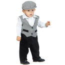 Disfraz de madrileño para niño con chaleco, clavel, gorra y pañuelo estilo chulapo tradicional