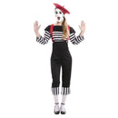 Disfraz de mimo para mujer con vestido y boina para Carnaval