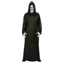Disfraz de Muerte adulto con túnica negra y capucha para Halloween