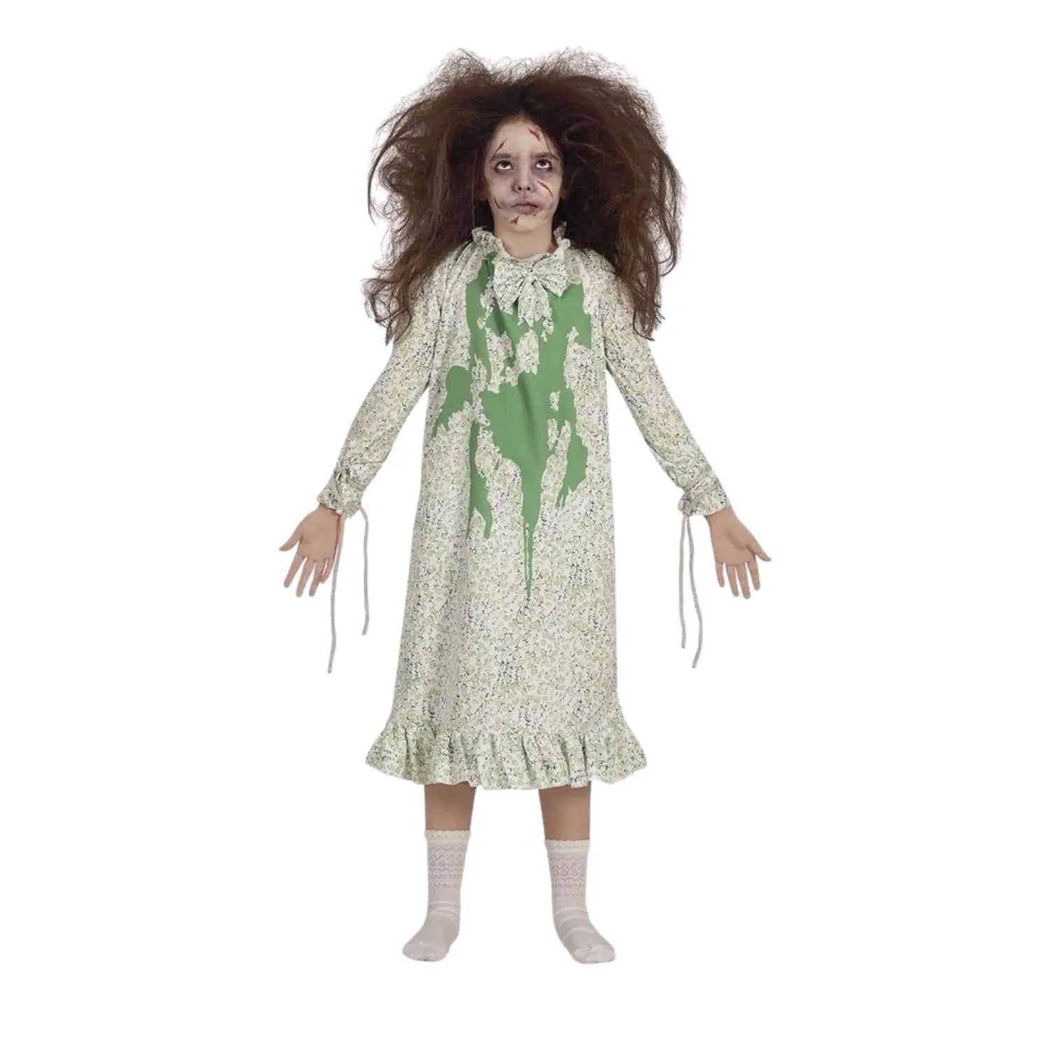 Disfraz de niña poseída infantil con vestido terrorífico para Halloween y fiestas de miedo