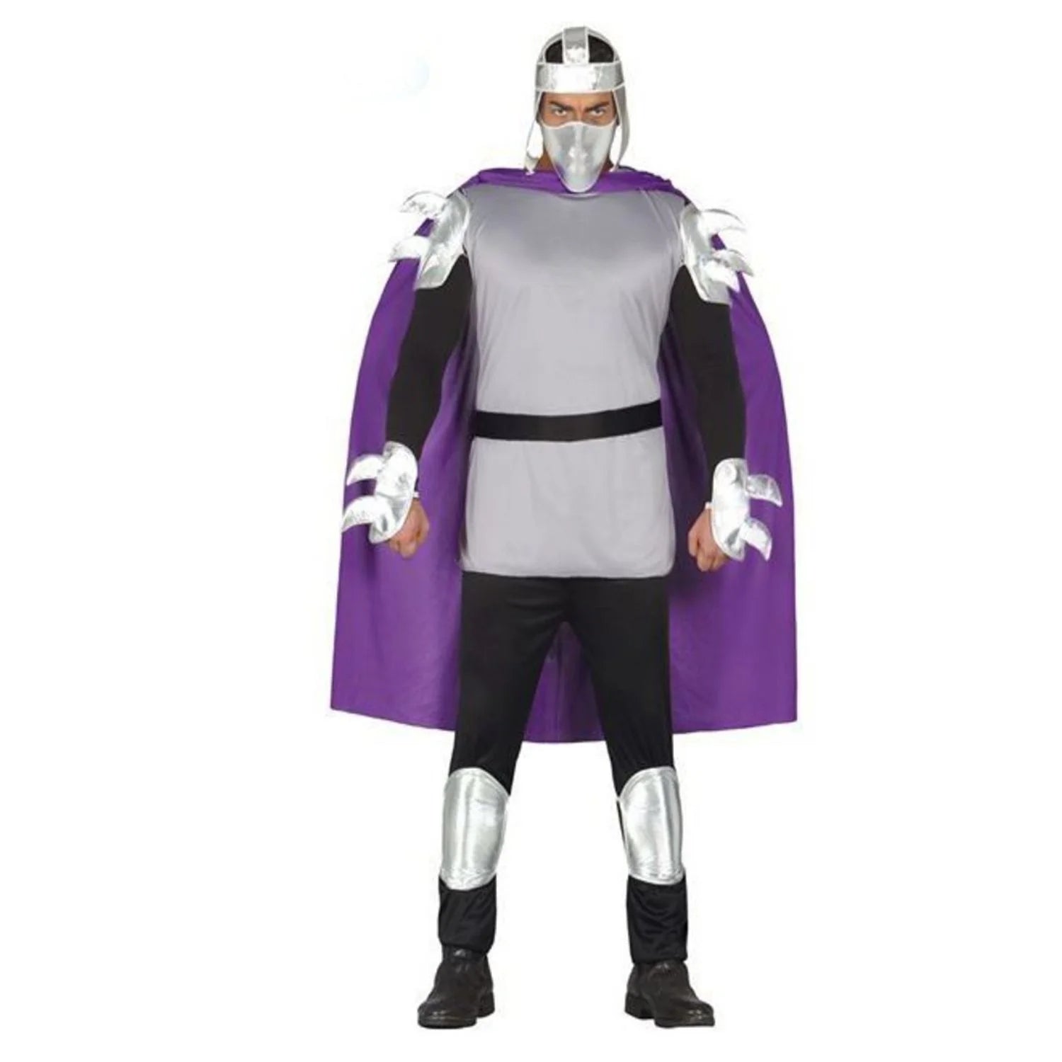 Disfraz de ninja adulto con capa lila y máscara para Carnaval