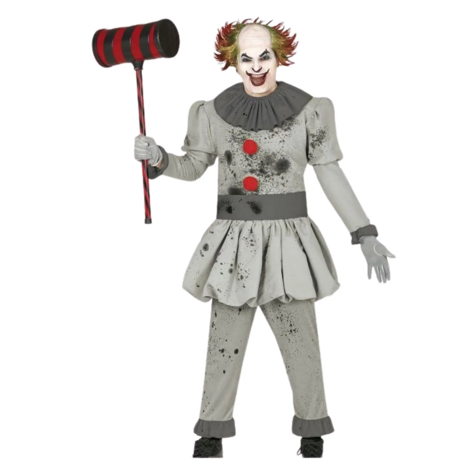 Disfraz de payaso asesino para hombre con camiseta y pantalón