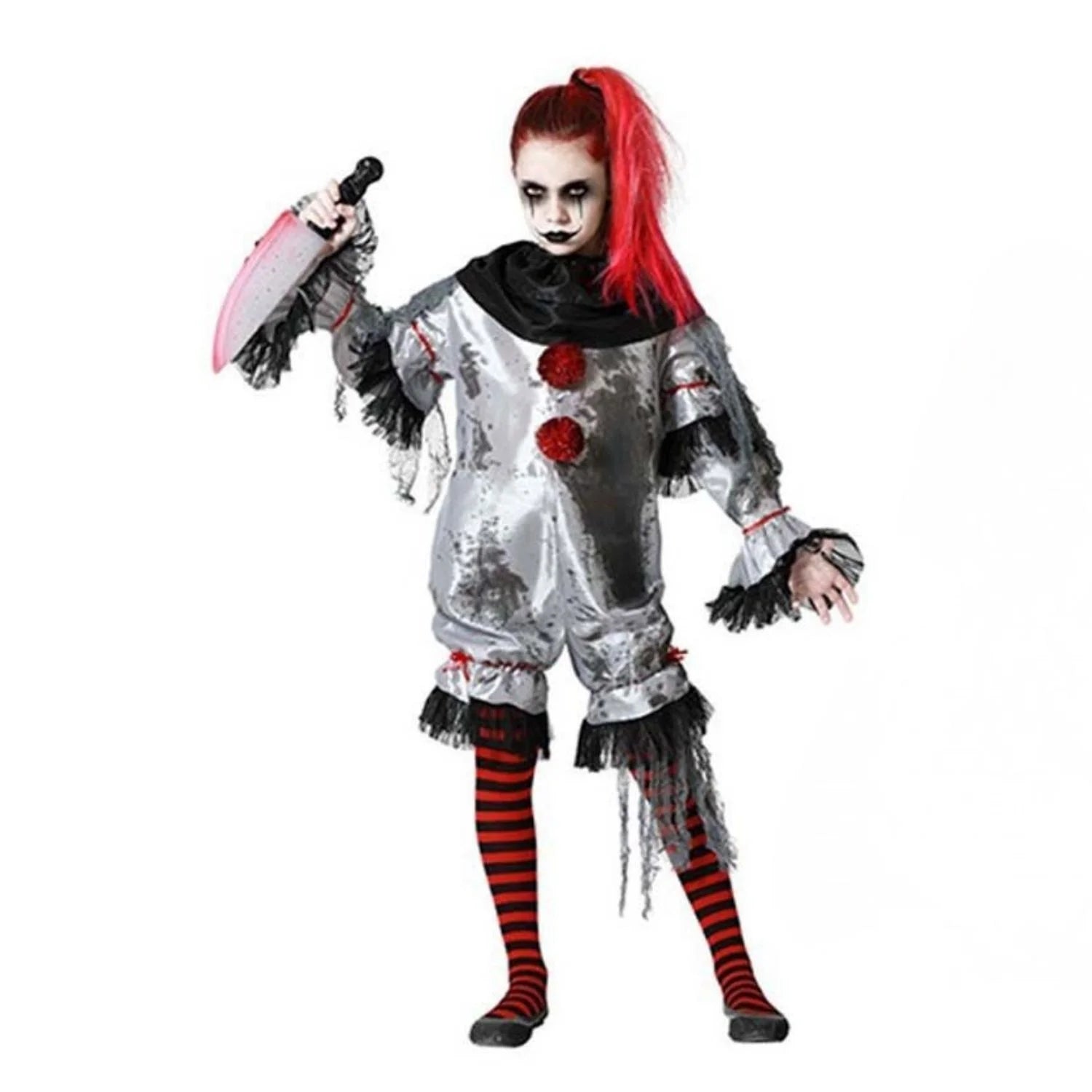Disfraz de Payaso Gris para infantiles con mono con volantes