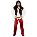 Disfraz de pirata para hombre con pantalón a rayas y pañuelo pirata