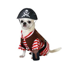 Disfraz de Pirata para mascota con sombrero y camiseta de rayas