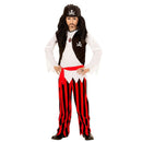 Disfraz de pirata para niño con pantalón a rayas y pañuelo pirata
