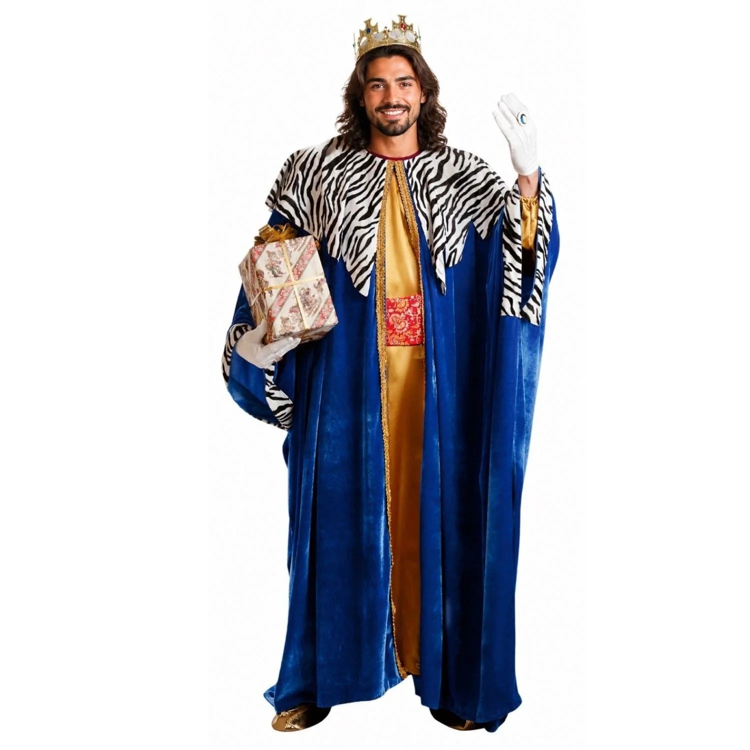 Disfraz de Rey Melchor con túnica y abrigo para Navidad