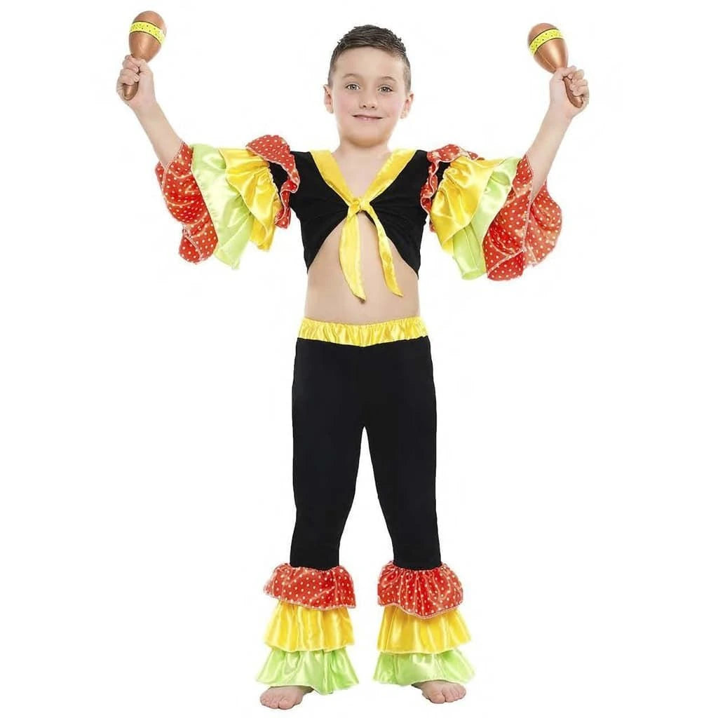 Disfraz de salsa para niño con camisa y pantalones ideal para Carnaval y fiestas escolares