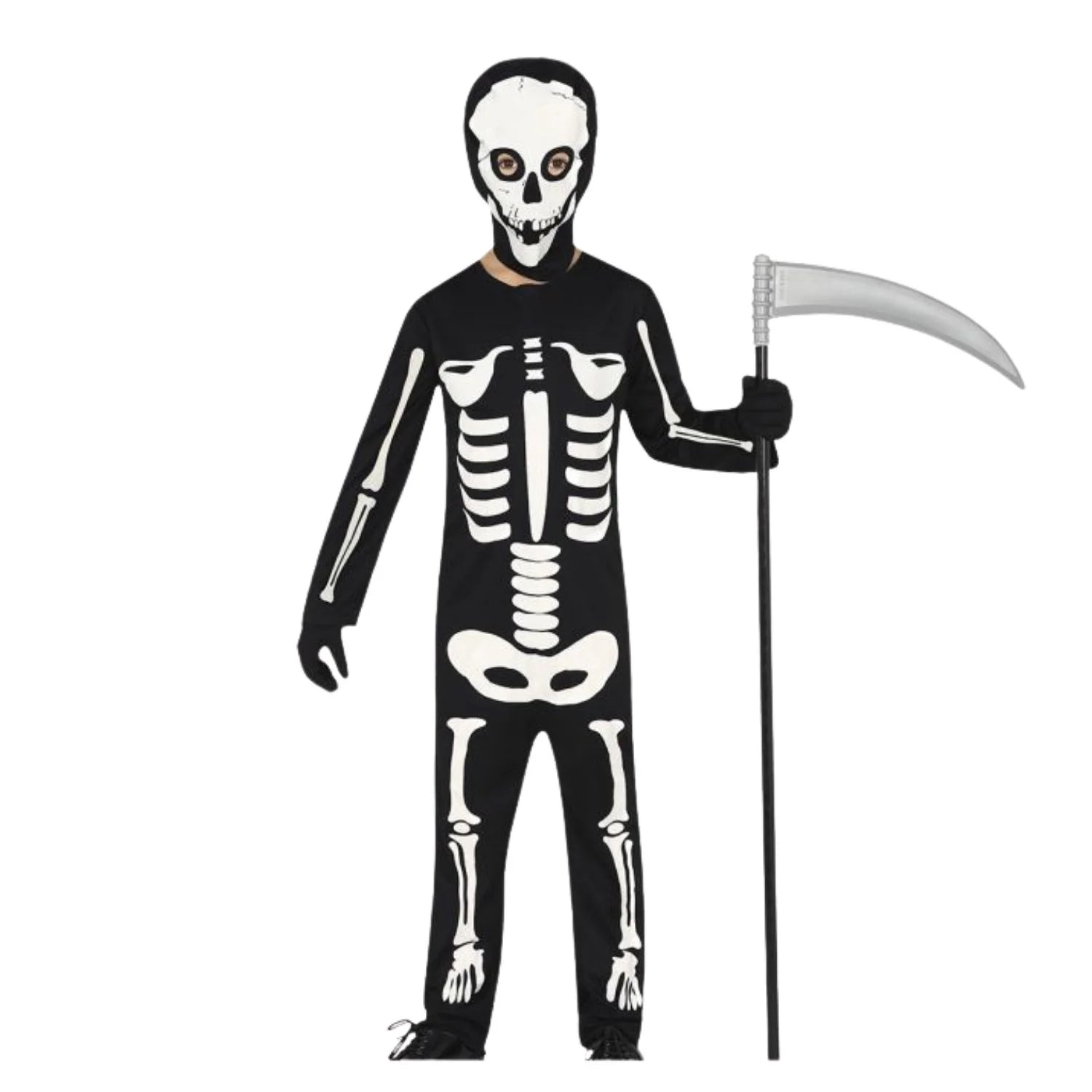 Disfraz de skeleton infantil con mono y capucha