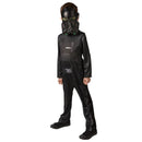 Disfraz Death Trooper infantil negro con mono estampado y máscara futurista
