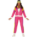 Disfraz de gimnasta para mujer con chaqueta y pantalón estilo retro deportivo para Carnaval