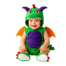 Disfraz de dinosaurio para bebé con mono verde, capucha con cara de dinosaurio, alas, cola y cubrezapatos