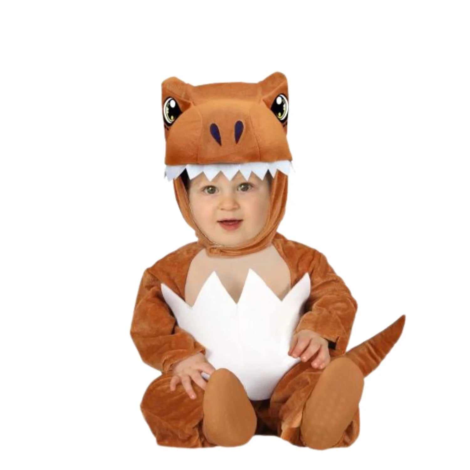 Disfraz dinosaurio bebe con mono cola y capucha