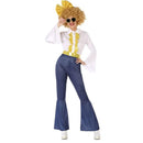 Disfraz disco mujer con camisa y pantalón retro