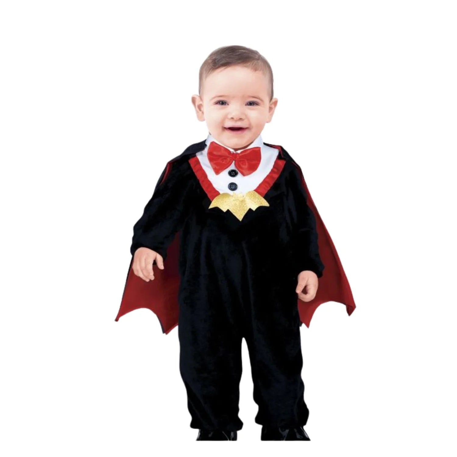 Disfraz Drácula bebé con mono y capa para Halloween