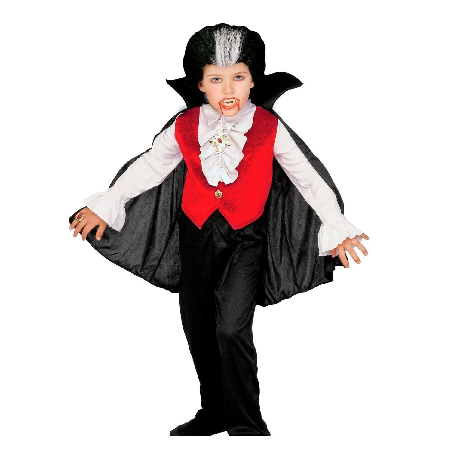 Disfraz drácula para niño con capa y medallón para Halloween