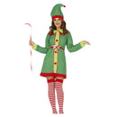 Disfraz de elfa para mujer con vestido verde, gorro y cinturón para Navidad