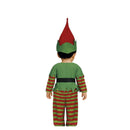 Bebé con disfraz de elfo navideño completo con gorro y pies integrados