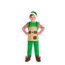 Disfraz de elfo de Navidad para niño con mono, gorro y cubrebotas