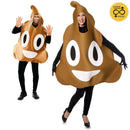 Hombre y mujer con disfraz de emoticono KK marrón inspirado en emoji divertido
