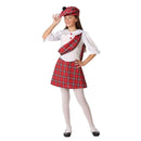 Disfraz Escocesa niña con boina y vestido tradicional