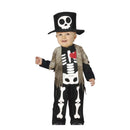 Disfraz esqueleto bebé con chaqueta mono y sombrero