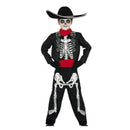 Disfraz Esqueleto Mariachi Niño con chaqueta, faja, mono y pañuelo