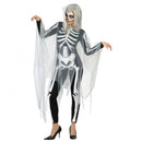 Disfraz esqueleto mujer con mono y velo transparente