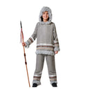 Disfraz esquimal gris niño con capucha y pantalón largo