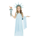 disfraz estatua infantil con antorcha capa diadema vestido