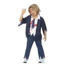 Disfraz estudiante zombie niño con chaqueta y corbata Halloween