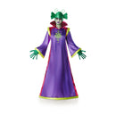 Disfraz extraterrestre morado para adulto con capucha, túnica y guantes estilo alienígena para Carnaval y fiestas
