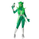 Disfraz alien verde mujer con mono, peto y accesorios extraterrestres para Carnaval
