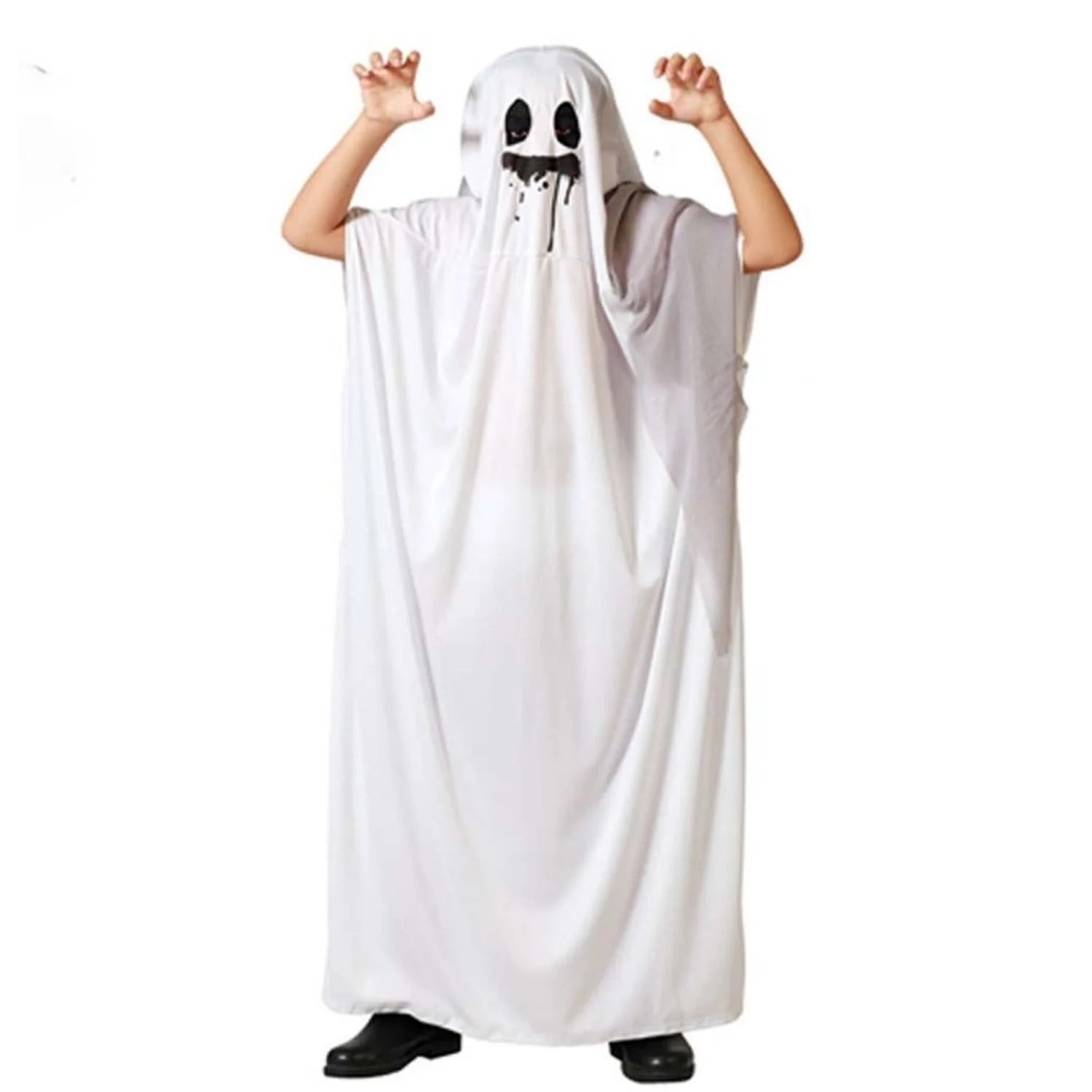 Disfraz Fantasma Blanco Infantil con capa y capucha blanca
