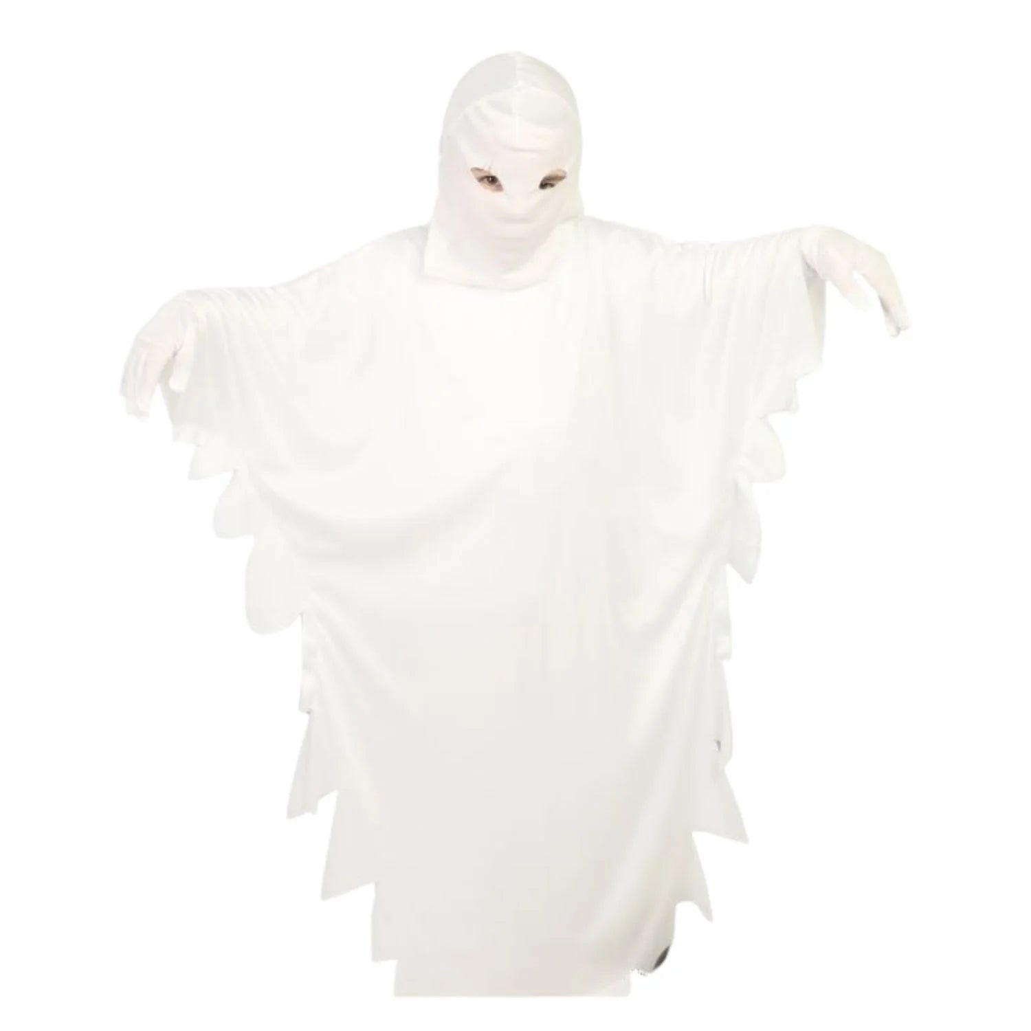 Disfraz de fantasma infantil con capucha y túnica blanca