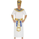 Disfraz de faraón adulto con túnica, cinturón, cuello y gorro inspirado en el Antiguo Egipto para Carnaval