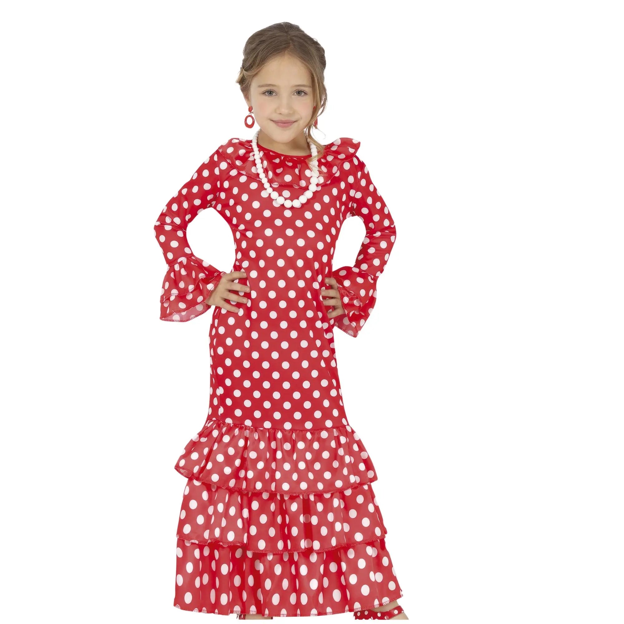 Disfraz de flamenca infantil con vestido tradicional para niña ideal para Carnaval y feria