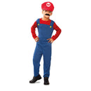 Disfraz de Mario infantil con mono, camisa y gorra para niño ideal para Carnaval y fiestas