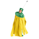 Hombre con disfraz de fregona amarilla y verde para Carnaval