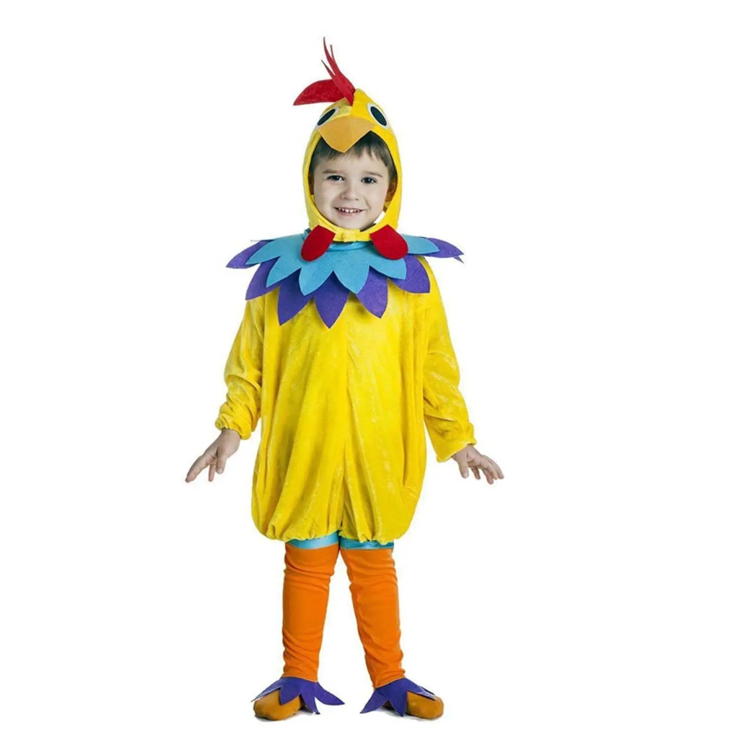 Disfraz de gallo para niño con mono y cabeza divertida